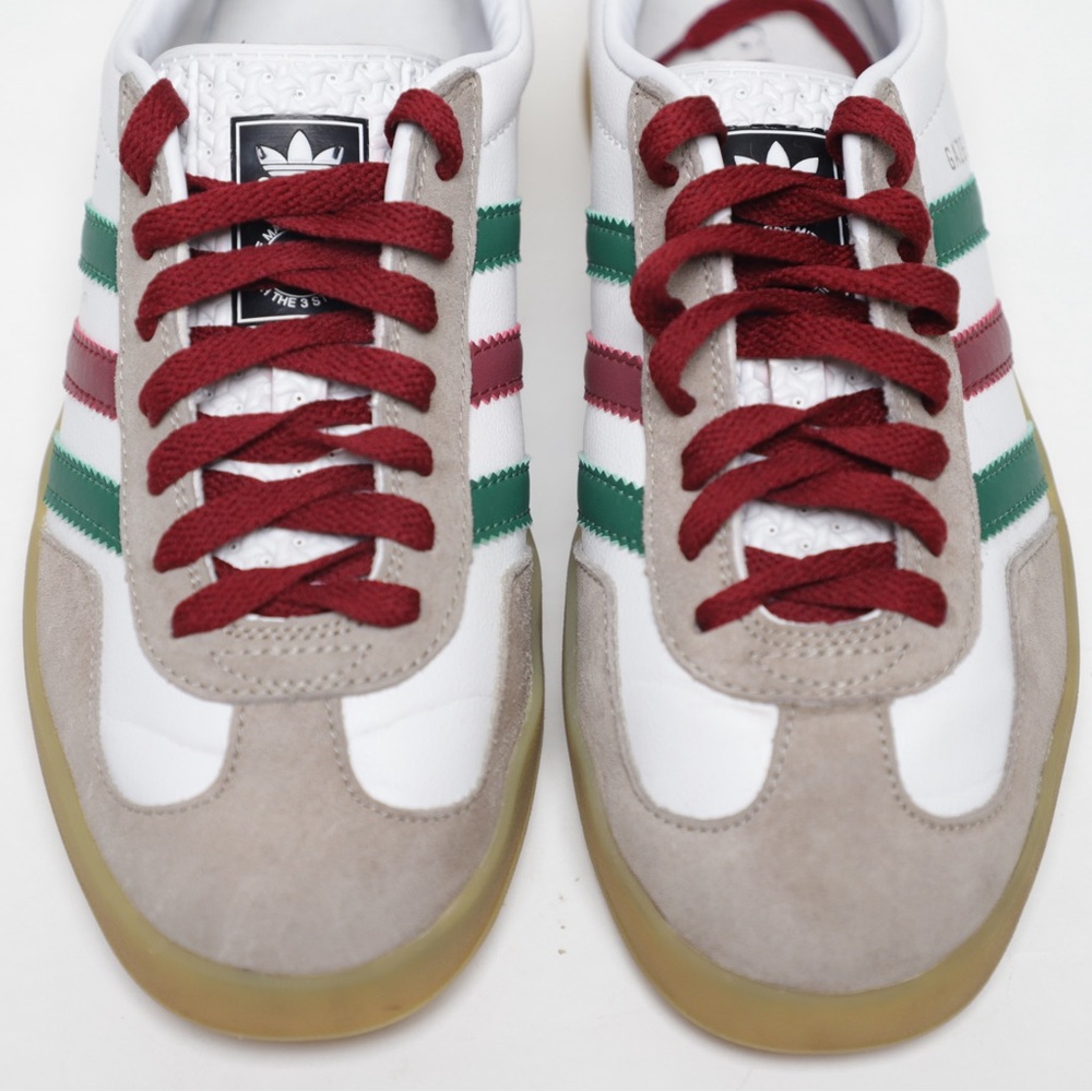 Authentic Gucci x Adidas Gazelle Sneakers White Green Red - Picture 4 of 16